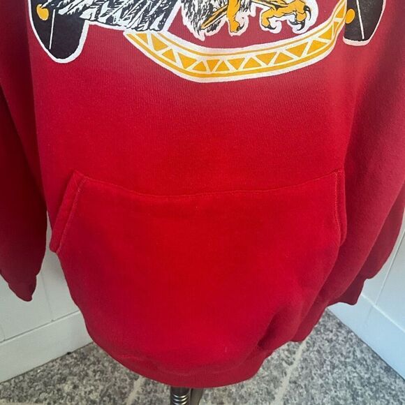 Vintage Jerzees Men’s XL Red Angoon Native American Bald Eagle Sweatshir… - Picture 3 of 13